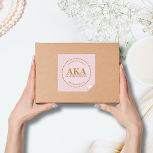 金ゴールドトレリスエレガントビジネスモノグラム スクエアシール