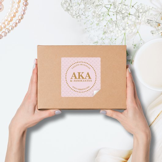 金ゴールドトレリスエレガントビジネスモノグラム スクエアシール