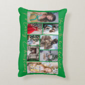 金ゴールドトレンディーファミリーメリークリスマスフォトコラージュ アクセントクッション (裏面(縦))