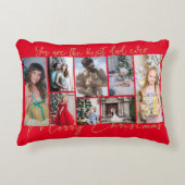 金ゴールドトレンディーファミリーメリークリスマスフォトコラージュ アクセントクッション (正面)