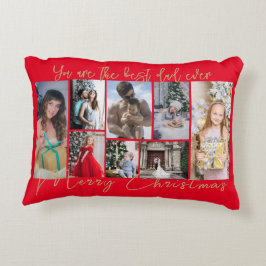 金ゴールドトレンディーファミリーメリークリスマスフォトコラージュ アクセントクッション