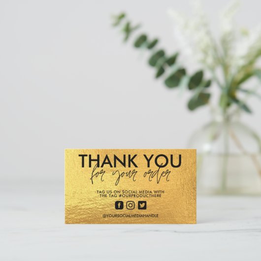 金ゴールドトレンディーメディア挿入 名刺 (スタンド正面)