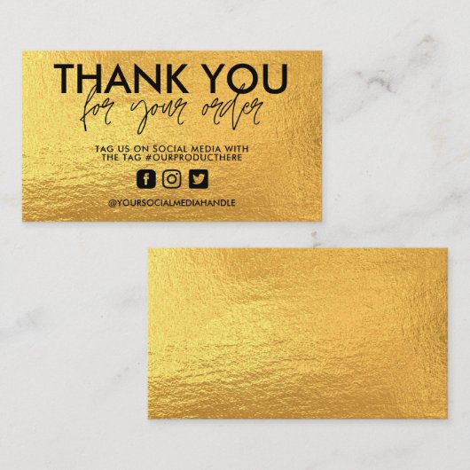 金ゴールドトレンディーメディア挿入 名刺 (正面/裏面)