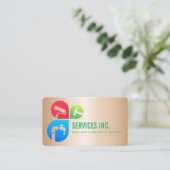 金ゴールドトレンディー修復サービスロゴプロフェッショナル 名刺 (スタンド正面)