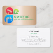 金ゴールドトレンディー修復サービスロゴプロフェッショナル 名刺 (正面/裏面)