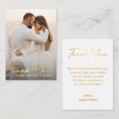 金ゴールドトレンディー結婚の写真感謝していあなた ノートカード (正面/裏面)