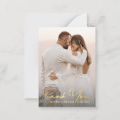 金ゴールドトレンディー結婚の写真感謝していあなた ノートカード (正面)