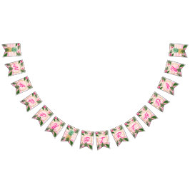 金ゴールドトロピカルアロハハッピーバースデー  バンティングフラッグ