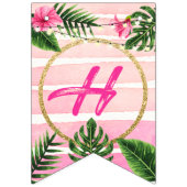 金ゴールドトロピカルアロハハッピーバースデー  バンティングフラッグ (第2の旗)