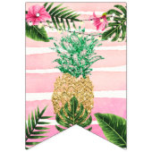 金ゴールドトロピカルアロハハッピーバースデー  バンティングフラッグ (第1の旗)