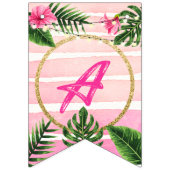 金ゴールドトロピカルアロハハッピーバースデー  バンティングフラッグ (第3の旗)