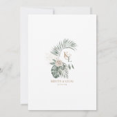 金ゴールドトロピカルオアシス行き先結婚式 招待状 (裏面)