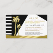 金ゴールドトロピカルパームツリーズビーチインスタグラム写真 名刺 (裏面)