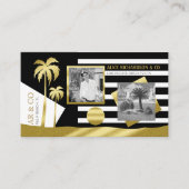 金ゴールドトロピカルパームツリーズビーチインスタグラム写真 名刺 (正面)