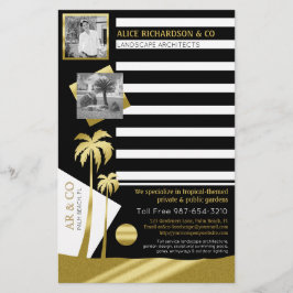 金ゴールドトロピカルパームツリーズビーチInstagramの写真 便箋