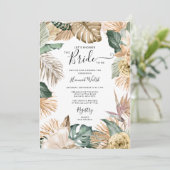 金ゴールドトロピカル赤面ピンクブライダルティー 招待状 (スタンド正面)