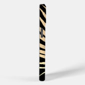 金ゴールドトロピ葉カル、白いスクリプト名オン黒 Case-Mate iPhoneケース (裏面 / 右)