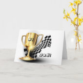 金ゴールドトロフィヌマバーワンパパ父の日 カード (黄色い花)