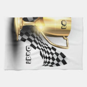 金ゴールドトロフィヌマバーワンパパ父の日 キッチンタオル (横)