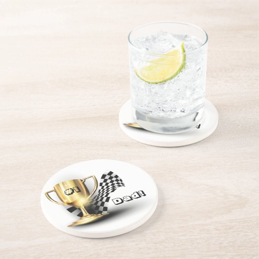 金ゴールドトロフィヌマバーワンパパ父の日 コースター (側面)