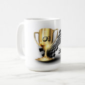 金ゴールドトロフィヌマバーワンパパ父の日 コーヒーマグカップ (正面左)