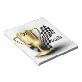 金ゴールドトロフィヌマバーワンパパ父の日 ノートパッド (アングル)