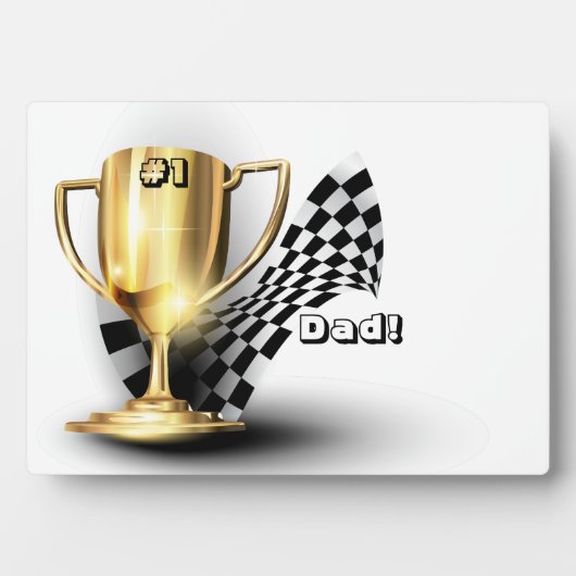 金ゴールドトロフィヌマバーワンパパ父の日 フォトプラーク (正面)
