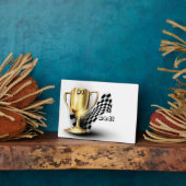 金ゴールドトロフィヌマバーワンパパ父の日 フォトプラーク (側面)