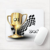 金ゴールドトロフィヌマバーワンパパ父の日 マウスパッド (マウス)