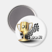 金ゴールドトロフィヌマバーワンパパ父の日 マグネット (正面/裏面)