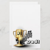 金ゴールドトロフィヌマバーワンパパ父の日 便箋 (正面/裏面)