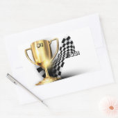 金ゴールドトロフィヌマバーワンパパ父の日 長方形シール (封筒)