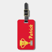 金ゴールドトロフィーナンバー1パパレッド ラゲッジタグ (正面縦)