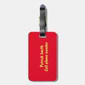 金ゴールドトロフィーナンバー1パパレッド ラゲッジタグ (裏面縦)