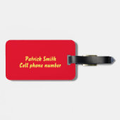 金ゴールドトロフィーナンバー1パパレッド ラゲッジタグ (裏面横)