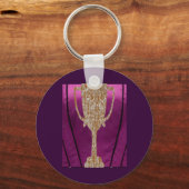 金ゴールドトロフィー：賞お祝い キーホルダー (正面)