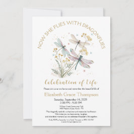 金ゴールドトンフライお祝いオブライフ招待状 招待状