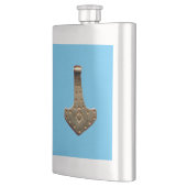 金ゴールドトーハンマーブルーのステンレススチールフラスコ フラスク (左)