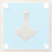 金ゴールドトーハンマーブルーガラスコースター ガラスコースター (裏面)