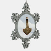 金ゴールドトーハンマーペーター雪片ユール（キリスト降誕祭）オーナメント スノーフレークピューターオーナメント (左)