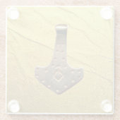 金ゴールドトーハンマー金ゴールド静脈ガラスコースター ガラスコースター (裏面)