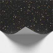 金ゴールドトームグリッターと黒のキラキラ ラッピングペーパー (角)
