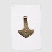 金ゴールドトール・ハンマー・ホワイト・ゴルフ・タオル ゴルフタオル (正面)