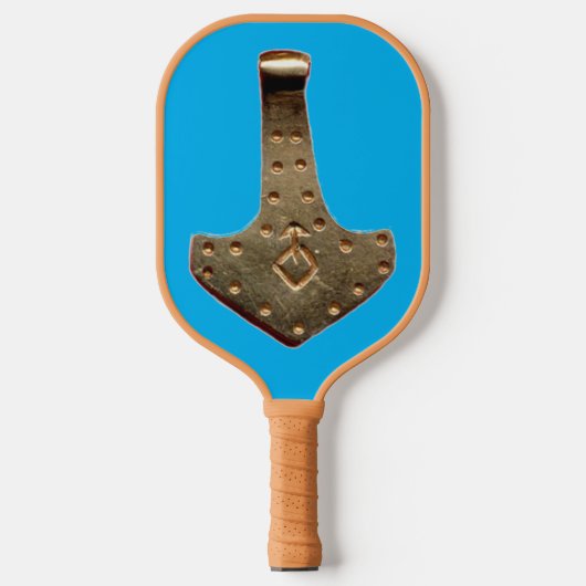 金ゴールドトールHammer blue tan pickleballパドル ピックルボールラケット (正面)