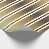 金ゴールドトーンと白ストライプ色 ラッピングペーパー (角)