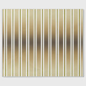 金ゴールドトーンと白ストライプ色 ラッピングペーパー (フラット)