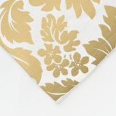 金ゴールドトーンのフローラが白い背景で減衰 フリースブランケット (角)