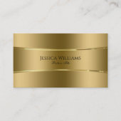 金ゴールドトーンの光沢のあるストライプ外観 名刺 (正面)