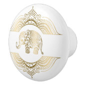 金ゴールドトーンキュートエレファント&レース セラミックノブ (右)