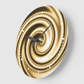 金ゴールドトーンソフトフォーカススパイラルイリュージョン ラージ壁時計 (傾斜)